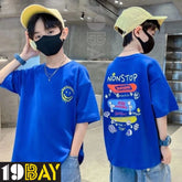 Royal Elegance Kids Oversized Tees in Majestic Blue